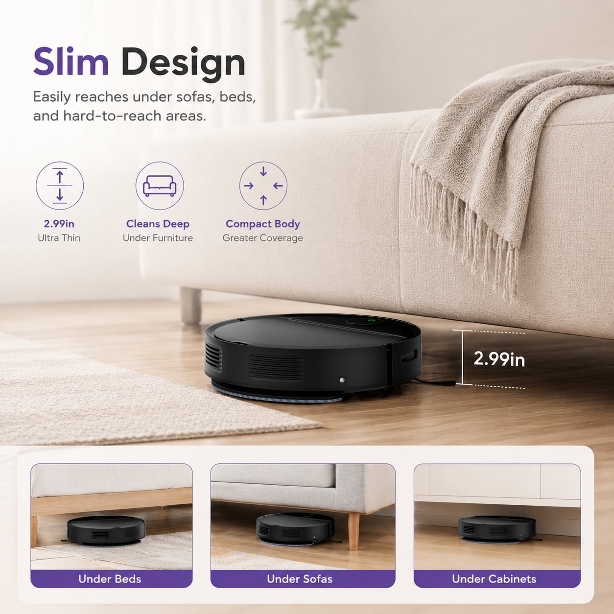 ANSFIL 3 in 1 Robot Vacuum/Mop/Sweep Combo with Smart App&Voice Control,2-in-1 Tank, 4500pa Suction, Q10S