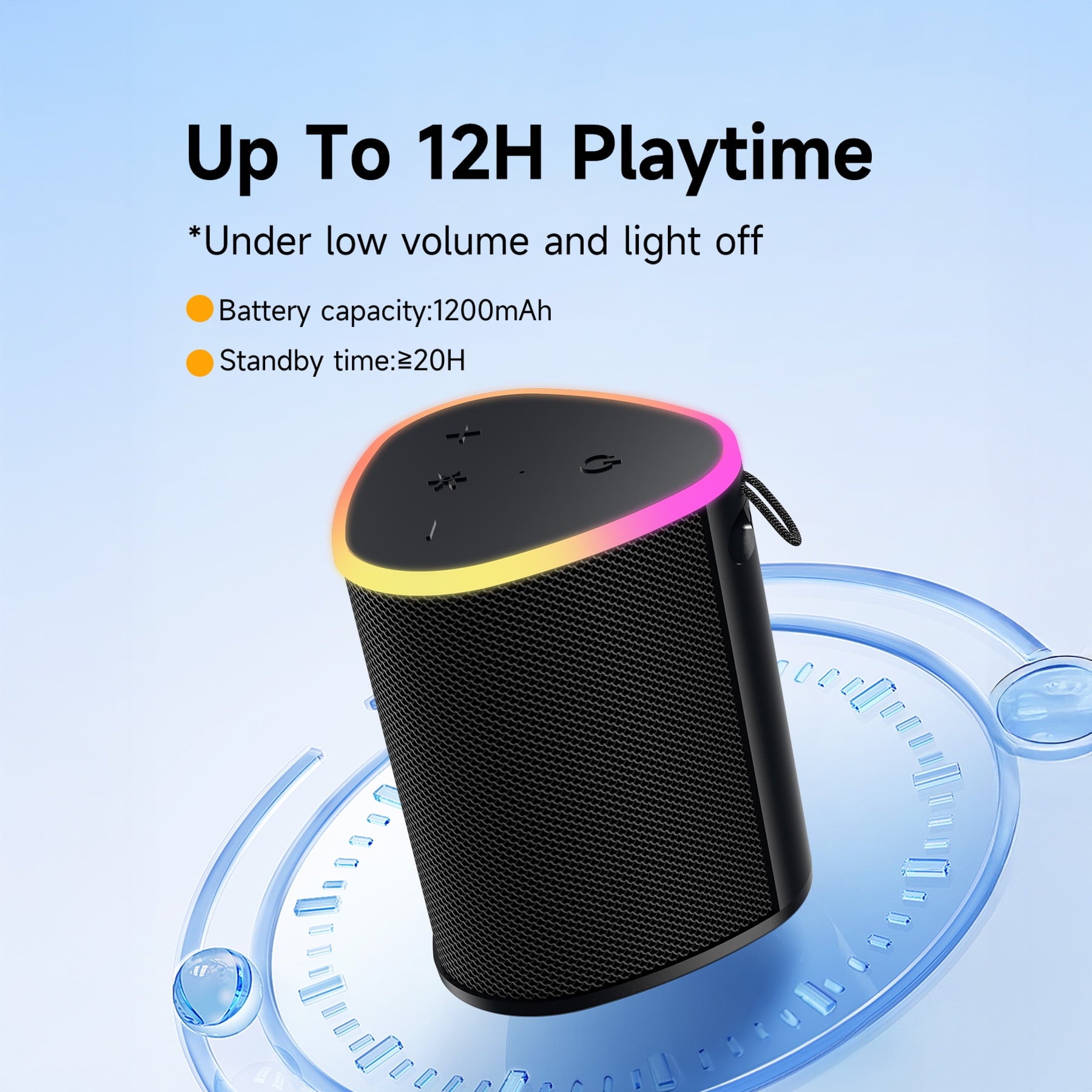 Advanced Outdoor Bluetooth Speaker with Lights - Ideal Gift for Men, Multi-Sync Capacity for 100 Speakers, Auto-Pairing HD Audio, Cool Tech Gadget, IPX5 Water-Resistant for Patio & Porch