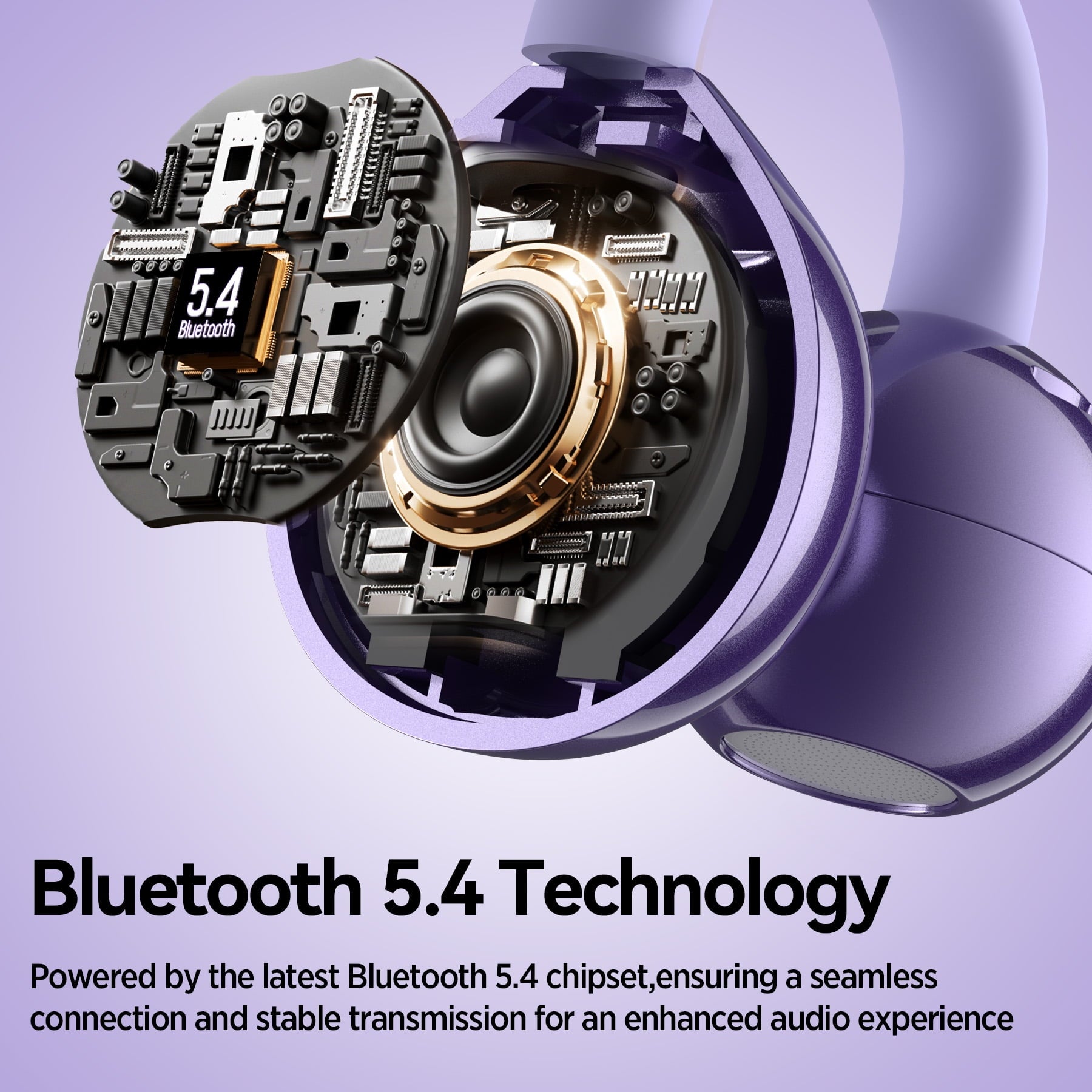 STA Open Ear Clip-On Earbuds, LCD Touch Screen,Bluetooth 5.4 Sports Earphones,ENC Call Noise Cancelling Earphones with Mic,Ear Clip Earbuds,Bass Boost,IPX7 Waterproof,60H Playtime,Lightweight