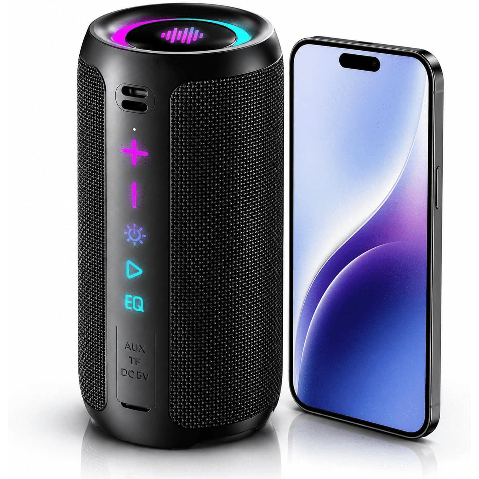 Portable Bluetooth Speaker, 30W Super Loud Bluetooth 5.4 Speaker Wireless, Boost Bass 3.0, 30H Playtime, 8 RGB Modes, IPX7 Waterproof Speaker, TWS Pairing, for Outdoor/Home/Party, Gift Ideas